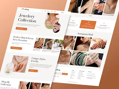 Modern Jewelry Website dribbble e commerce jewelry landing page modern design ui uiux ux website