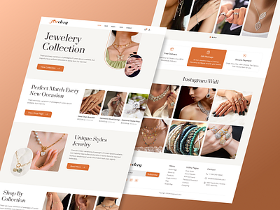 Modern Jewelry Website dribbble e commerce jewelry landing page modern design ui uiux ux website