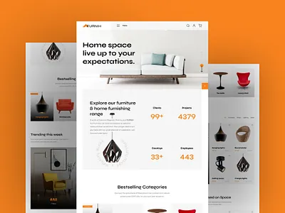 Furnih – Modern Furniture Website Design bedroomfurniture discountpromo ecommerceui furnituredesign homedecor homestyling interiordesign interiorinspo landing page design livingroom minimalistdesign mobilefriendly modern design modernfurniture onlinestore sofadesign ui uxui webdesign woodenfurniture