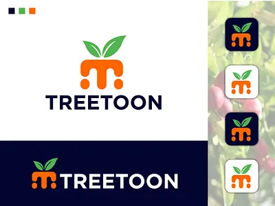 "TREETOON — Nature-Inspired Lettermark T Logo" agriculture logo creative logo eco branding eco friendly food logo green logo leaf logo lettermark logo logo design minimal logo modern logo natural logo nature logo organic logo plant logo t logo
