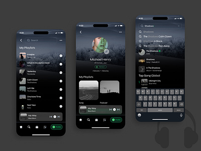 Profile Settings Music Playlist 3d animation branding graphic design logo motion graphics ui