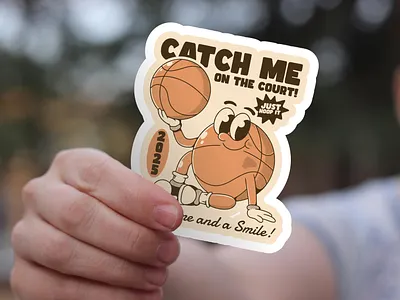 Basketball character Catch me on the court and watch me shine! playful design