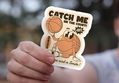 Basketball character Catch me on the court and watch me shine! playful design