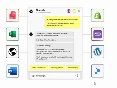 Chatbot rive animation with multilingual and custom themes chat chatanimation chatbot interactive animation language switch multli language rive rive animation theme switcher