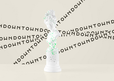 DOWNTOWN - Key Visual art direction beige branding classic graphic design key visual logo design photoshop poster design self communication statue
