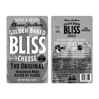 GOLDEN BAKED BLISS CHEESE cheese packaging graphid design label design packaging rev pop