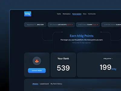 Crypto Points System Earning Platform branding crypto crypto points system dashboard defi graphic design points rewards system ui