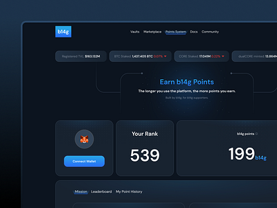 Crypto Points System Earning Platform branding crypto crypto points system dashboard defi graphic design points rewards system ui