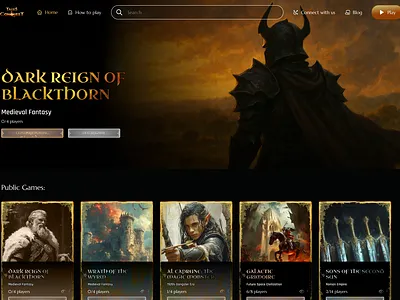 RPG Gaming Landing Page Design animation app design game game design graphic design illustration landing page rpg ui ux web