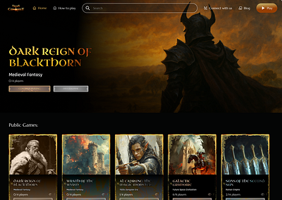 RPG Gaming Landing Page Design animation app design game game design graphic design illustration landing page rpg ui ux web