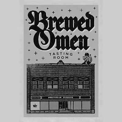 BREWED OMEN graphic design illustration poster design rev pop tasting room