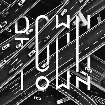 DOWNTOWN - Key Visual art direction black and white branding composition grafitti key visual logo paint poster design texture urban