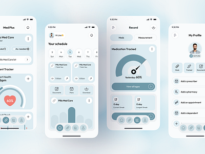 Pill Reminder Mobile App app app design healthapp healthcareapp ios medicinereminder mobile mobile app mobile ui pillreminderapp reminderapp ui ui design uiux ux