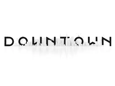 DOWNTOWN - Key Visual art direction black and white branding city key visual logo logotype paint drips poster design texture typography urban visual identity