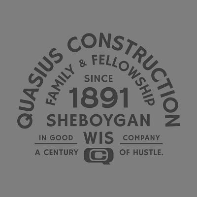 QUASIUS CONSTRUCTION branding construction logo lockup logo rev pop