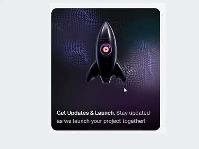 Rive rocket launch animation for card component animation card animation interactive animation motion graphics rive animation rocket animation saas landing ui animation web animation