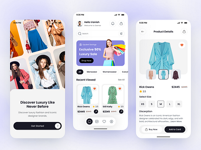 E-Commerce Shopping App UI app app design ecommerceapp ecommerceui ios minimal mobile mobile app mobile ui shopping shoppingapp ui ui design uiux ux