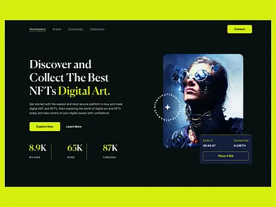 NFT Marketplace website design. animation app azerbaijan baku branding design figma graphic design illustration logo nft nft marketplace typography ui ui kit ux vector web design webdesign website design