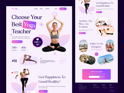 Fun website design for FT Yoga animation app azerbaijan baku branding design figma illustration logo motion graphics ui ui kit uiux web design wesite design