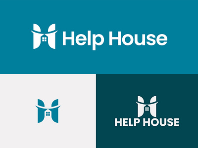 Letter H Monogram Logo abstract monogram brand branding charity logo design clean branding community logo creative lettermark design help house logo house symbol logo icon letter h logo logo minimal logo design monogram logo non profit logo organization logo design real estate logo social impact design supportive branding