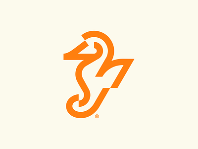Seahorse mark animal design fish geometric geometry glitch horse icon logo mark minimalism sea seahorse