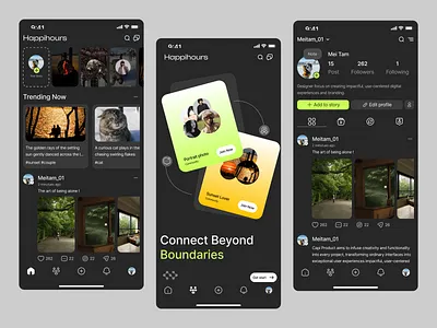 Happihours_Social Media app creative graphic design happihours media mobile social ui uiux