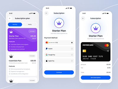Subscription Page - Business Management App billing page billing subscription business interface management minimalist pricing pricing plan productivity project subscribe subscription page subscription screen