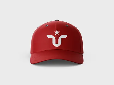 Red Baseball Cap with Bold Bull Logo and Star animal logo cap bold logo presentation bull head emblem bull logo cap cap for designers cap front view mockup cap with white logo fashion cap mockup hat logo mockup headwear mockup psd minimal logo hat modern bull symbol premium cap design red baseball cap mockup red snapback mockup sports team branding star emblem design streetwear cap design strong identity branding tornike uchava