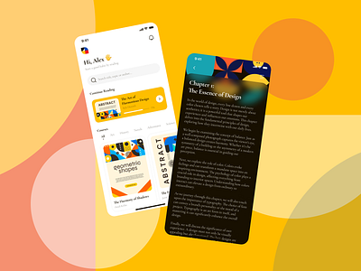 Reading app app creative graphic design mobile reading ui uiux