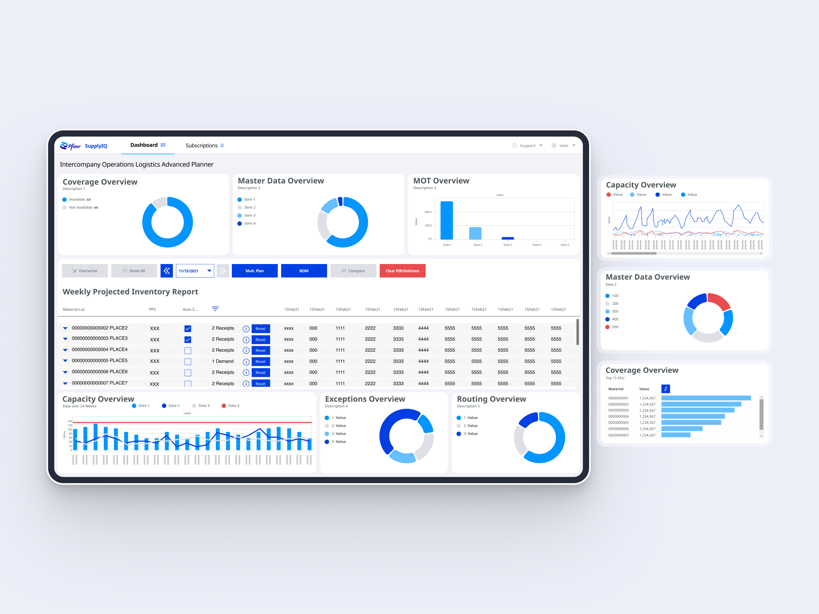 Logistics Overview Dashboard app application dashboard data data viz design desktop digital product graphic design graphs ipad landing page monochrome overview pie chart tablet ui user interface ux web application