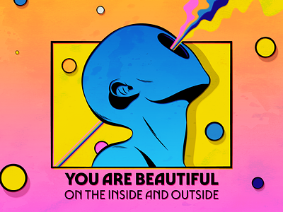 You are beautiful! beauty design fantasy figurative art illustration psychedelic surreal surrealism vector