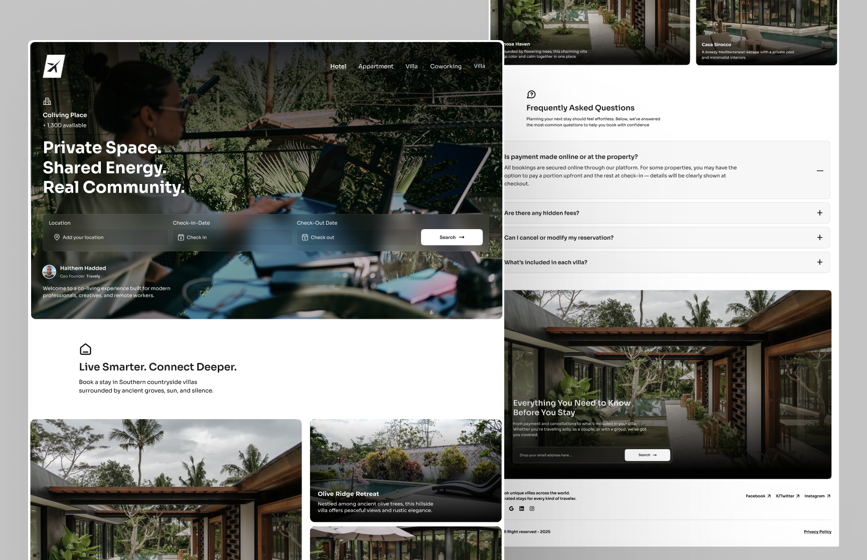 NomadNest – Coliving & Coworking Platform for Global Digital Nom component based design