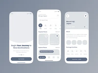 Travel - Mobile App Wireframe app app interfaces best app design card ui design home screen mobile mobile app mobile app design mobile ui mobile ui design mobile ux modern ui travel app ui ui design ui inspiration ui ux design ux