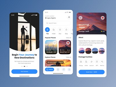 Next-Gen Travel App – Smart Booking & Seamless Experience app app interfaces best app design booking design mobile mobile app mobile app design mobile ui mobile ui design mobile ux modern ui tour travel travel app ui ui design ui inspiration ui ux design ux