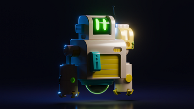Robot 3d animation blender branding character design illustration stylized