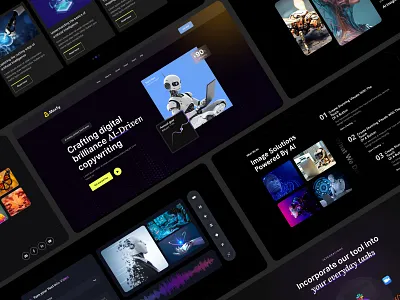 Crafting the Future of AI Copywriting – Web UI ai aiagency aiwebdesign animation creativedesign darkui futuristicdesign landingpage modernwebdesign saasdesign startupwebsite techui ui uidesign uiux ux uxdesign websiteredesign webui