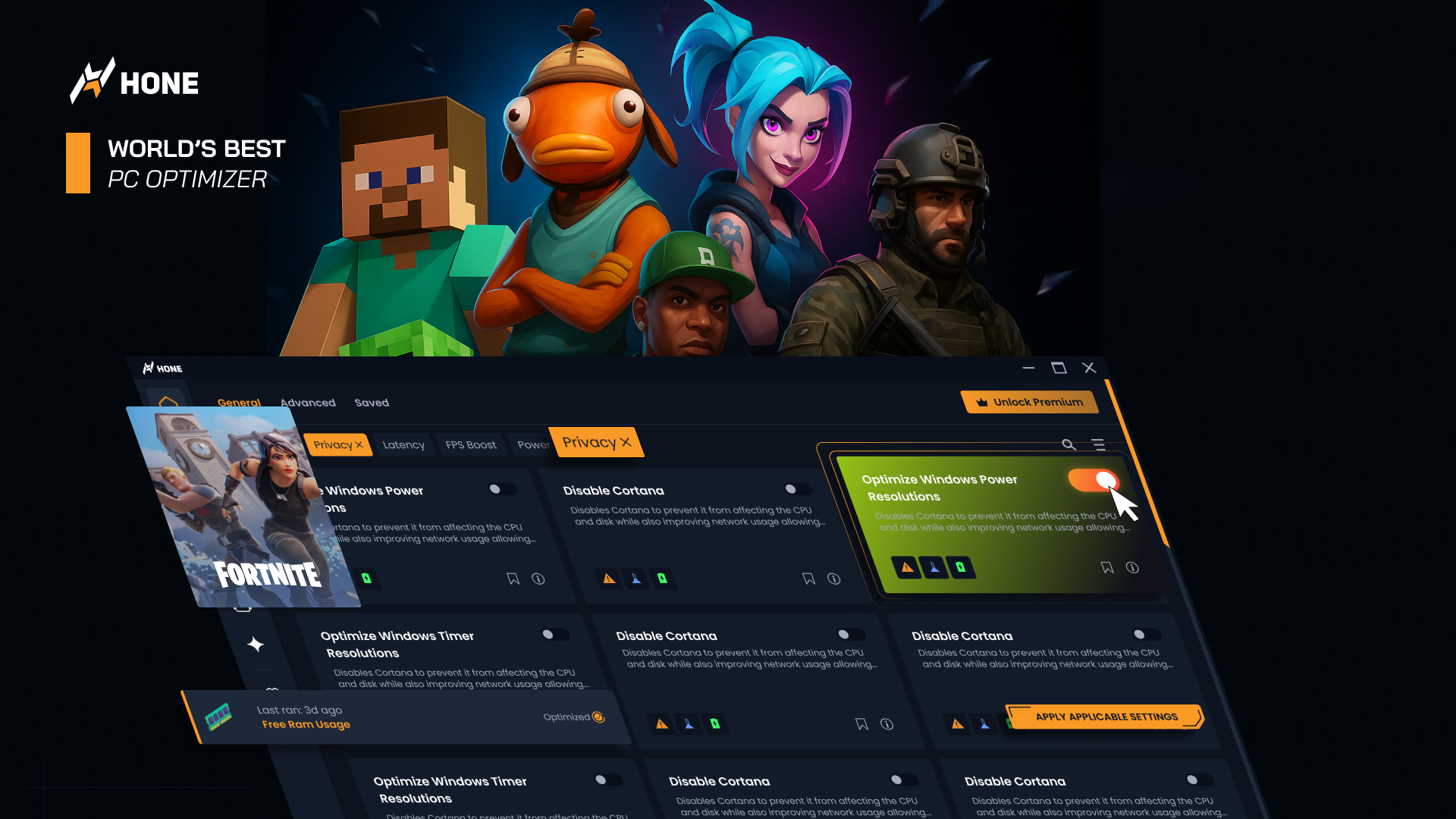 Hone | World's Best PC Optimizer app app design branding graphic design illustration product design ui ux web design