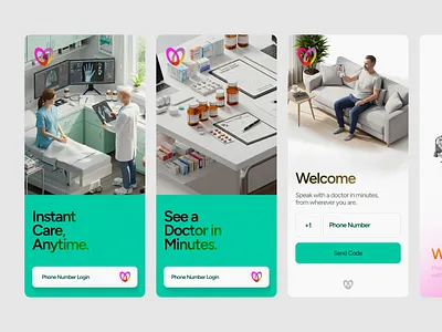 curoo doctor health app app branding color design illustration iphone logo page ui web