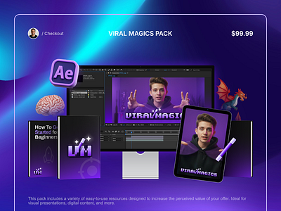 Checkout visual design • Viral Magics checkout digital product graphic design mockup visual