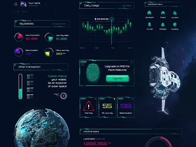 Cosmic Sci-Fi UI Kit product sci fi science fiction ui ui design ux web web design