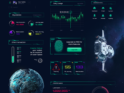 Cosmic Sci-Fi UI Kit product sci-fi science fiction ui ui design ux web web design