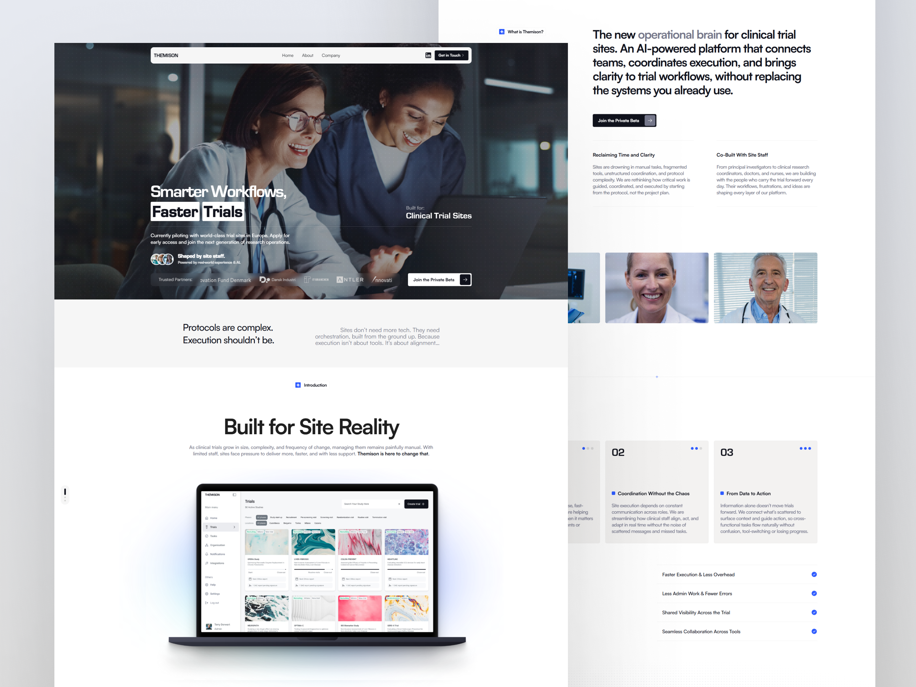 AI Powered Clinical Trial Healthcare Landing Page ai ai powered ai saas b2b b2c clinical trial clinical website doctor website health care healthcare landing page hospital management landing page medical medical landing page patient saas saas landing page saas website web design website