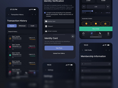 Stock X | Finance App with KYC, Orders & Transaction Flow apy banking blockchain app crypto app dark fintech ui deposit fintech app history identity kyc verification mobile app design money platform pnl profile stocks app trading app trend ui ux withdraw