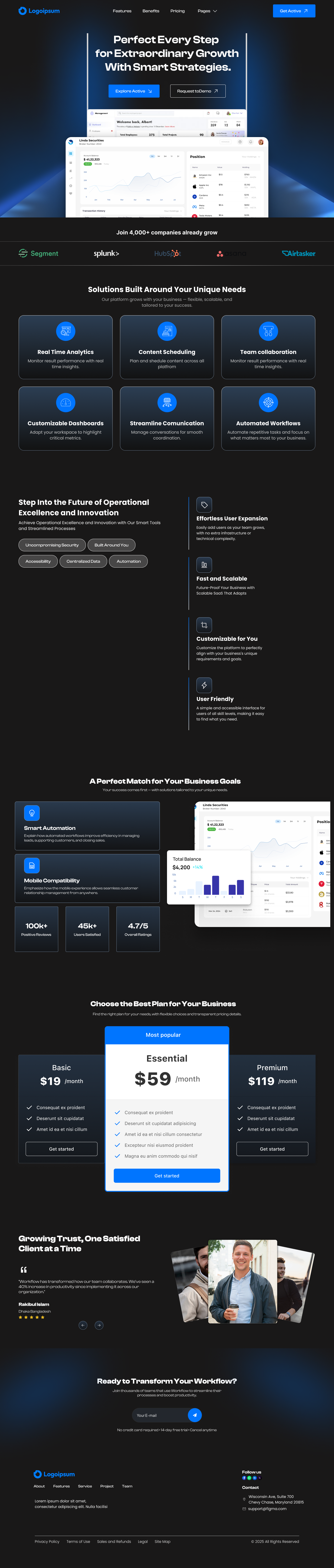 SaaS Growth Landing Page UI dashboard landing page product design sass uidesign user interface ux webdesign ]