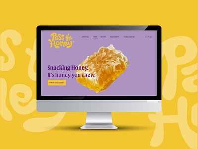 Honey Website Wireframe Design branding food graphic design mock up web site