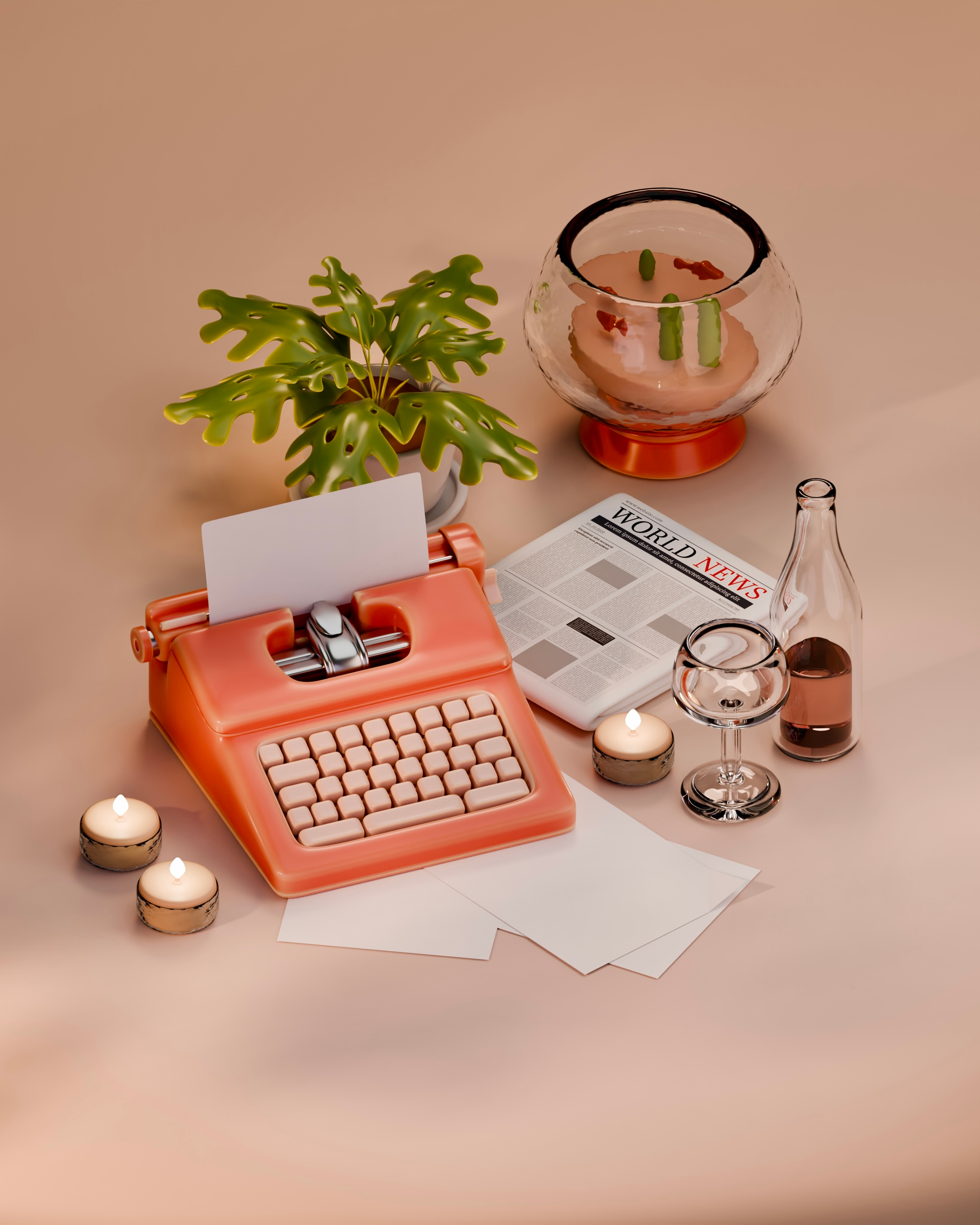 Let me type that 🪶 3d 3dart blender blender3d cycles design illustration