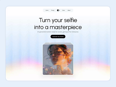 AI avatar landing page design interface motion graphics ui uiux web design