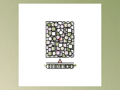 Maybe-Tree-8-1 circle green illustration line minimal modern modern art pixele print shadow square tree