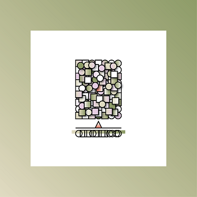 Maybe-Tree-8-1 circle green illustration line minimal modern modern art pixele print shadow square tree