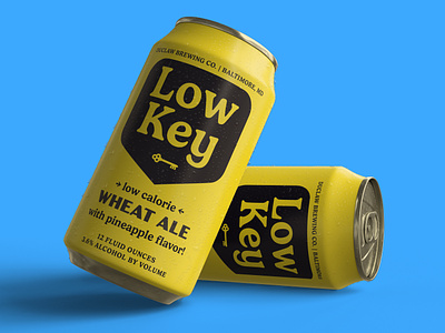 Low Key ale badge beer beer label branding craft beer hops key mock up mockup pineapple wheat ale yellow